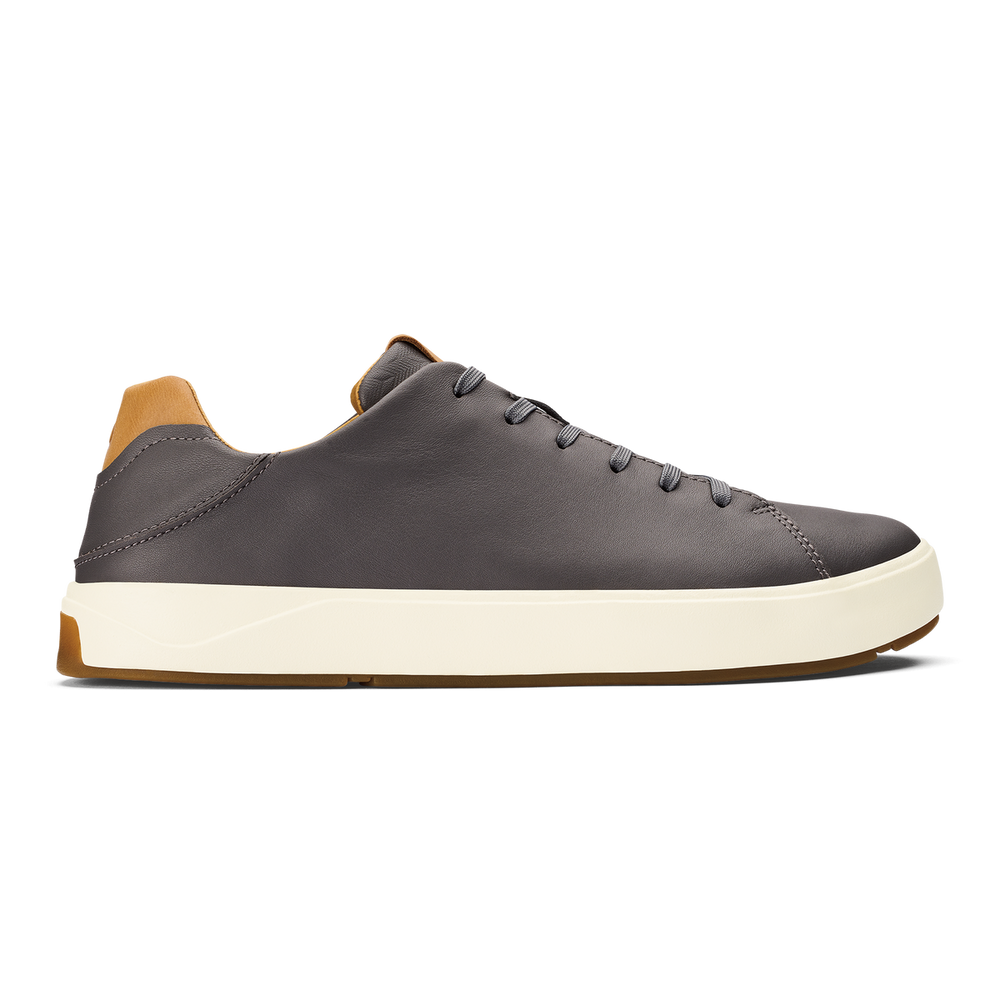 Lae‘ahi Lī ‘Ili Men's Leather Sneakers - Stone | OluKai Men