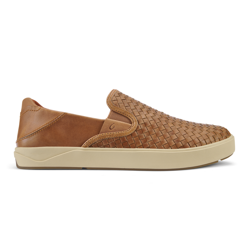 Lae‘ahi Lauhala Men's Leather Slip-On Sneakers - Fox | OluKai Men