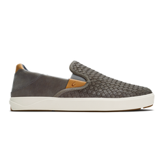 Lae‘ahi Lauhala Men's Leather Slip-On Sneakers - Ash | OluKai Men
