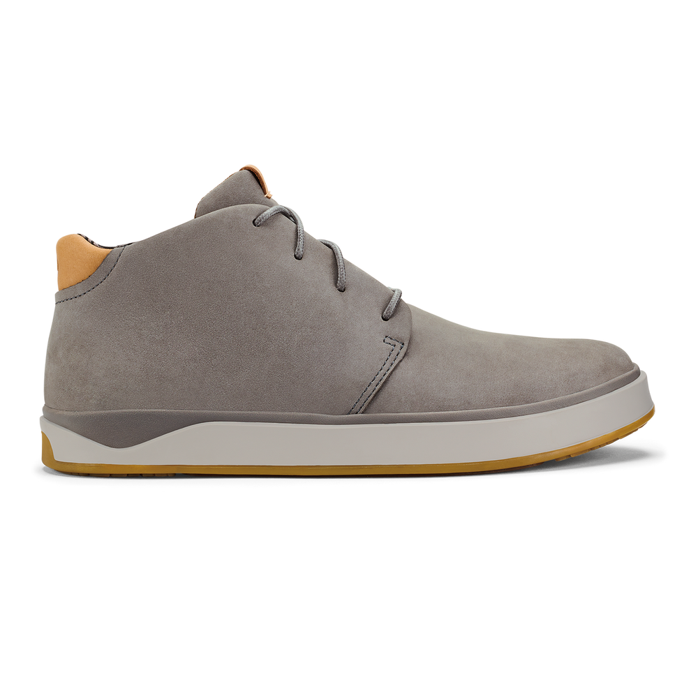 Papakū 'Ili Men’s Waterproof Leather Boots- Graphite | OluKai Men