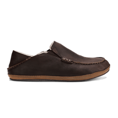 Moloā Men's Nubuck Leather Slippers - Dark Wood | OluKai Men