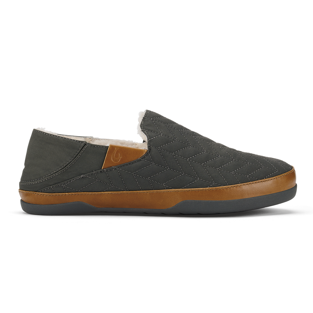 Hanohano Men’s Waxed Canvas Slippers - Dark Shadow | OluKai Men