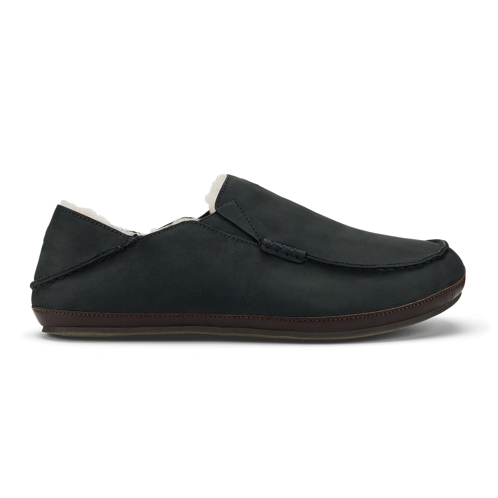 Moloā Slipper - Black / Dk Java | OluKai Men