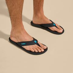 Ki‘i Men’s Water Ready Beach Sandals - Lava Rock / Bold Blue | OluKai Men