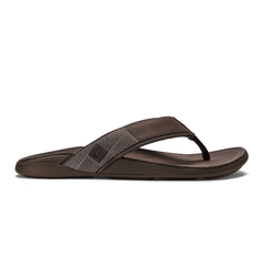 Tuahine Men's Waterproof Leather Beach Sandals - Dark Wood | OluKai Men
