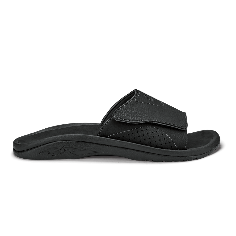 Nalu Slide Men's Beach Slide Sandals - Black | OluKai Men