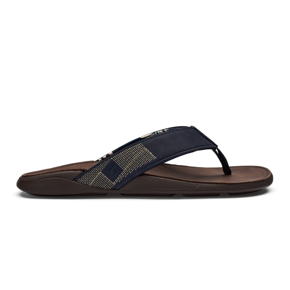 Tuahine Men's Waterproof Leather Beach Sandals - Trench Blue | OluKai Men
