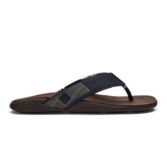 Tuahine Men's Waterproof Leather Beach Sandals - Trench Blue | OluKai Men