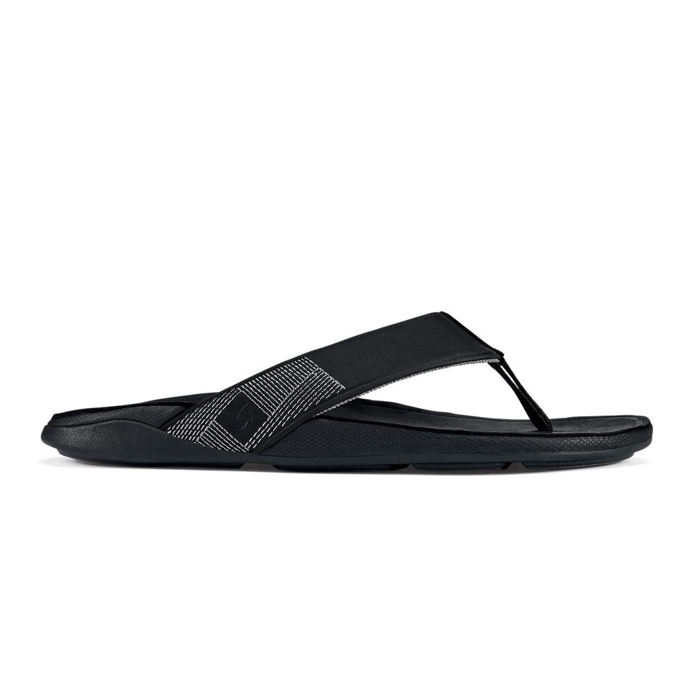 Tuahine Men's Waterproof Leather Beach Sandals - Black | OluKai Men