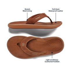 Pili Men’s Waterproof Leather Sandals - Fox | OluKai Men