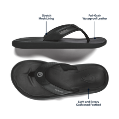 Pili Men’s Waterproof Leather Sandals - Lava Rock | OluKai Men