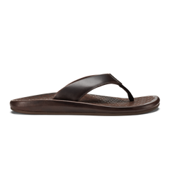 ‘Ilikai Men‘s Leather Beach Sandals - Dark Wood | OluKai Men