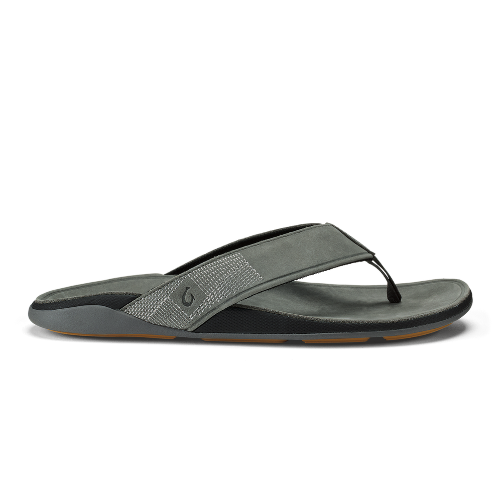 Tuahine Men's Waterproof Leather Beach Sandals - Rock | OluKai Men