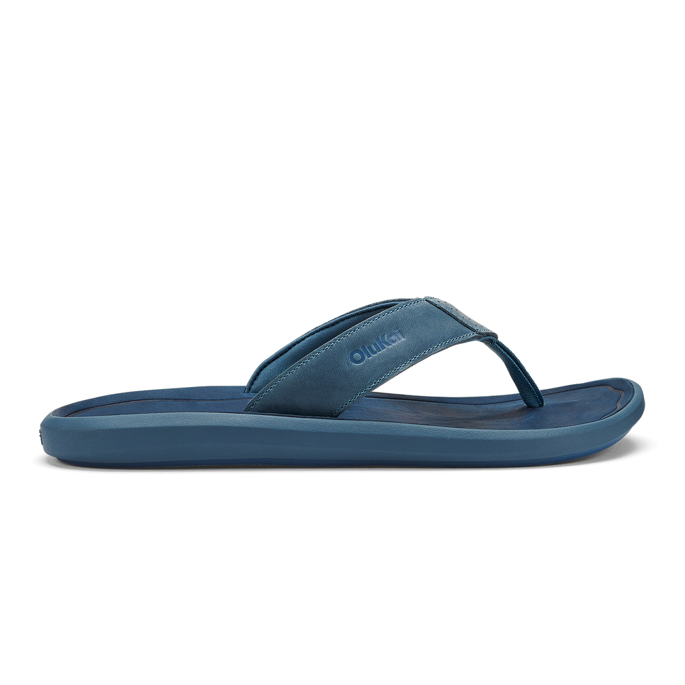 Pili Men’s Waterproof Leather Sandals - Blue Fog / Coastal Blue | OluKai Men