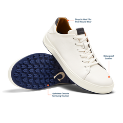 Wai‘alae Men’s Waterproof Leather Golf Shoes - White | OluKai Men