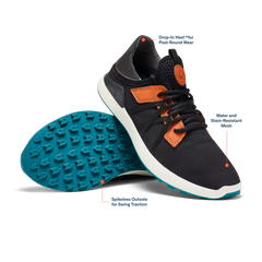 Manele Men’s Breathable Golf Shoes - Black / Dark Shadow | OluKai Men