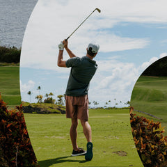 Manele Men’s Breathable Golf Shoes - Black / Dark Shadow | OluKai Men