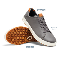 Wai‘alae Men’s Waterproof Leather Golf Shoes - Stone | OluKai Men