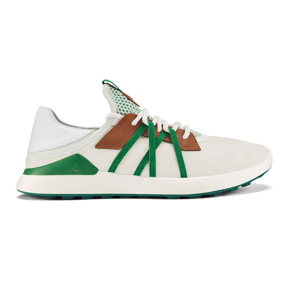 Manele Men’s Breathable Golf Shoes - White / Bamboo | OluKai Men