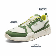 Olukai ‘Anau Pickleball Shoes - Bright White / Leaf | Men Court