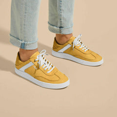 Olukai Hā‘upu Leather Sneakers - Mustard / Off White | Women Sneakers