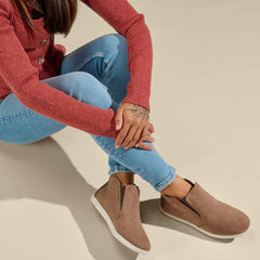 Olukai Hawai‘iloa Manu Hope Booties- Taupe Grey / Off White | Women Waterproof