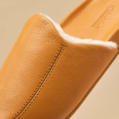 Olukai Kōnea Leather Slipper Mules - Saddle | Women Indoor/Outdoor