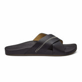 Olukai Kipe‘a ‘Olu Slide Sandals - Black | Women Leather