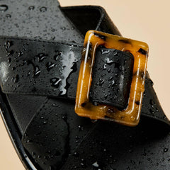 Olukai La‘i Slide Slide Beach Sandals - Black | Women Slides