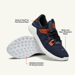 Olukai Manele Breathable Golf Shoes - Trench Blue | Men Golf