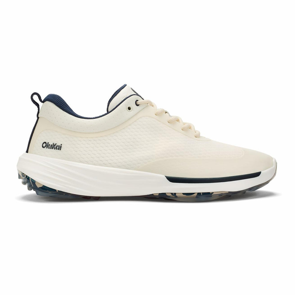 Olukai Mākena Waterproof Golf Shoes - White Sand | Men Golf