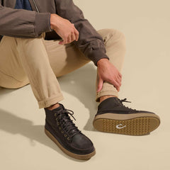 Olukai Mōlina Waterproof Leather Boots - Dark Wood | Men Leather