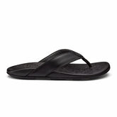 Olukai Mekila Full-Grain Leather Beach Sandals - Black | Men Leather