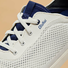 Olukai Moku Pae Boat Shoes - Bright White / Pacifica | Men Boat Shoes