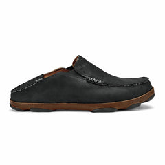 Olukai Moloā Leather Slip On Shoes - Black / Toffee | Men Slip-On