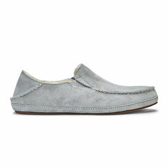Olukai Nohea Leather Slippers - Pale Grey | Women Cold Weather
