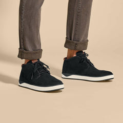 Olukai Papakū 'Ili Waterproof Leather Boots- Black | Men Waterproof