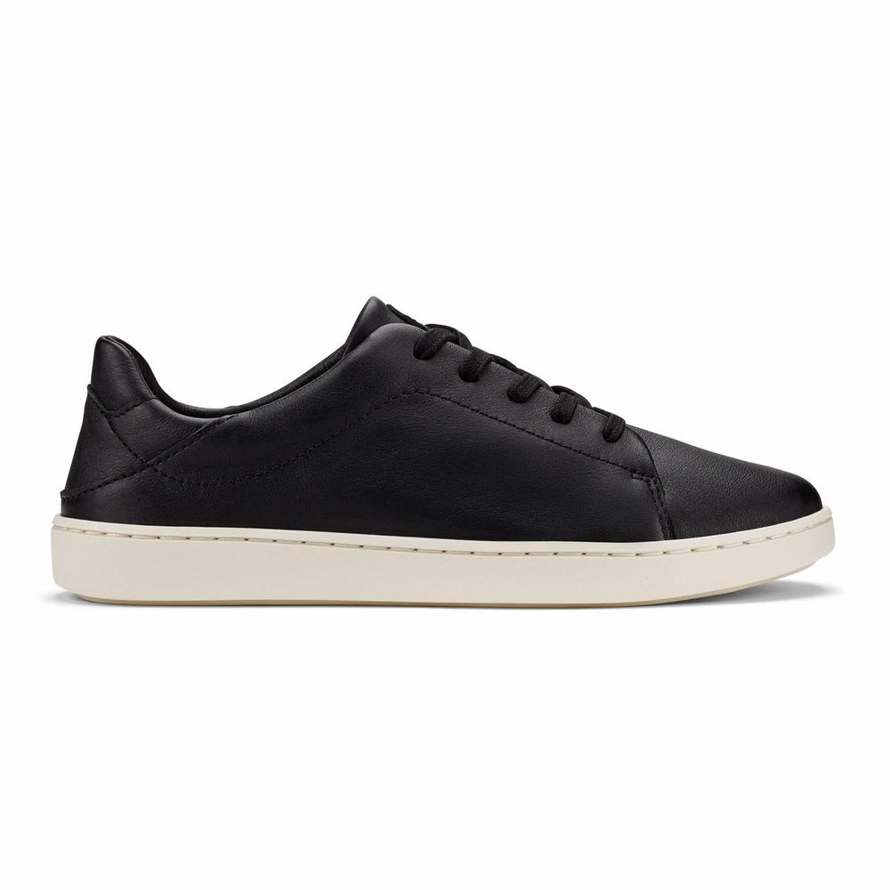 Olukai Pehuea Lī ‘Ili Leather Sneakers - Black | Women Leather