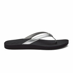 Olukai Puawe Beach Sandals - Silver / Black | Women Water-Friendly