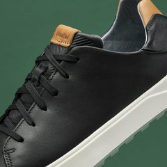 Olukai Wai‘alae Waterproof Leather Golf Shoes - Black | Men Golf