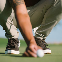 Olukai Wai‘alae Waterproof Leather Golf Shoes - Dark Wood | Men Golf