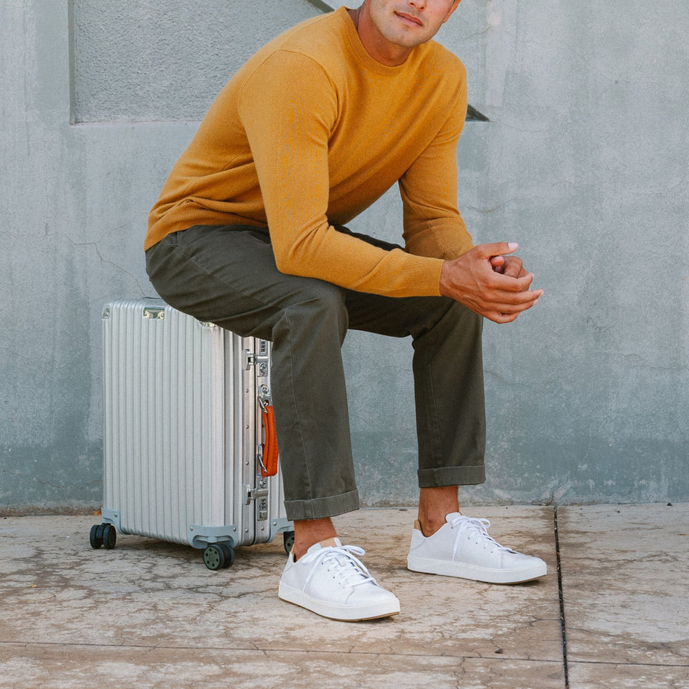 Lae‘ahi Lī ‘Ili Men's Leather Sneakers - Bright White | OluKai Men
