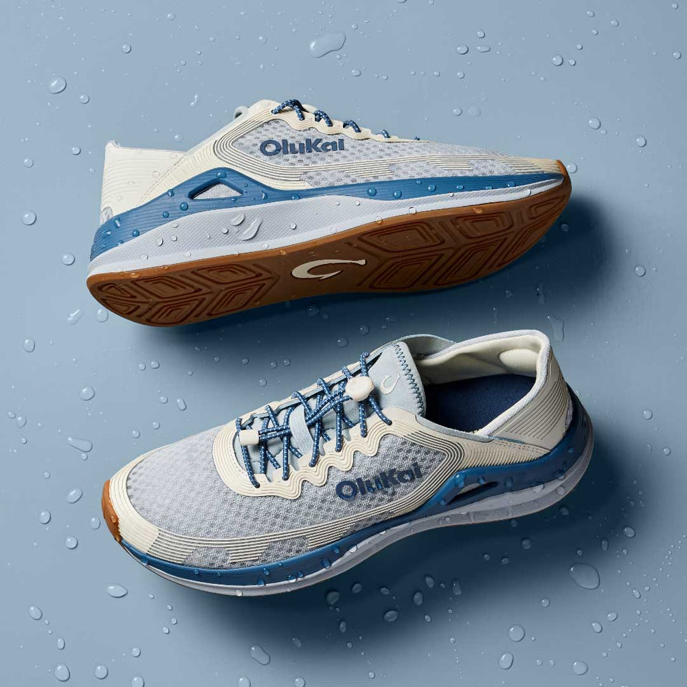 ‘Ahi Men’s Water Boat Shoes - Blue Pearl / White Sand | OluKai Men