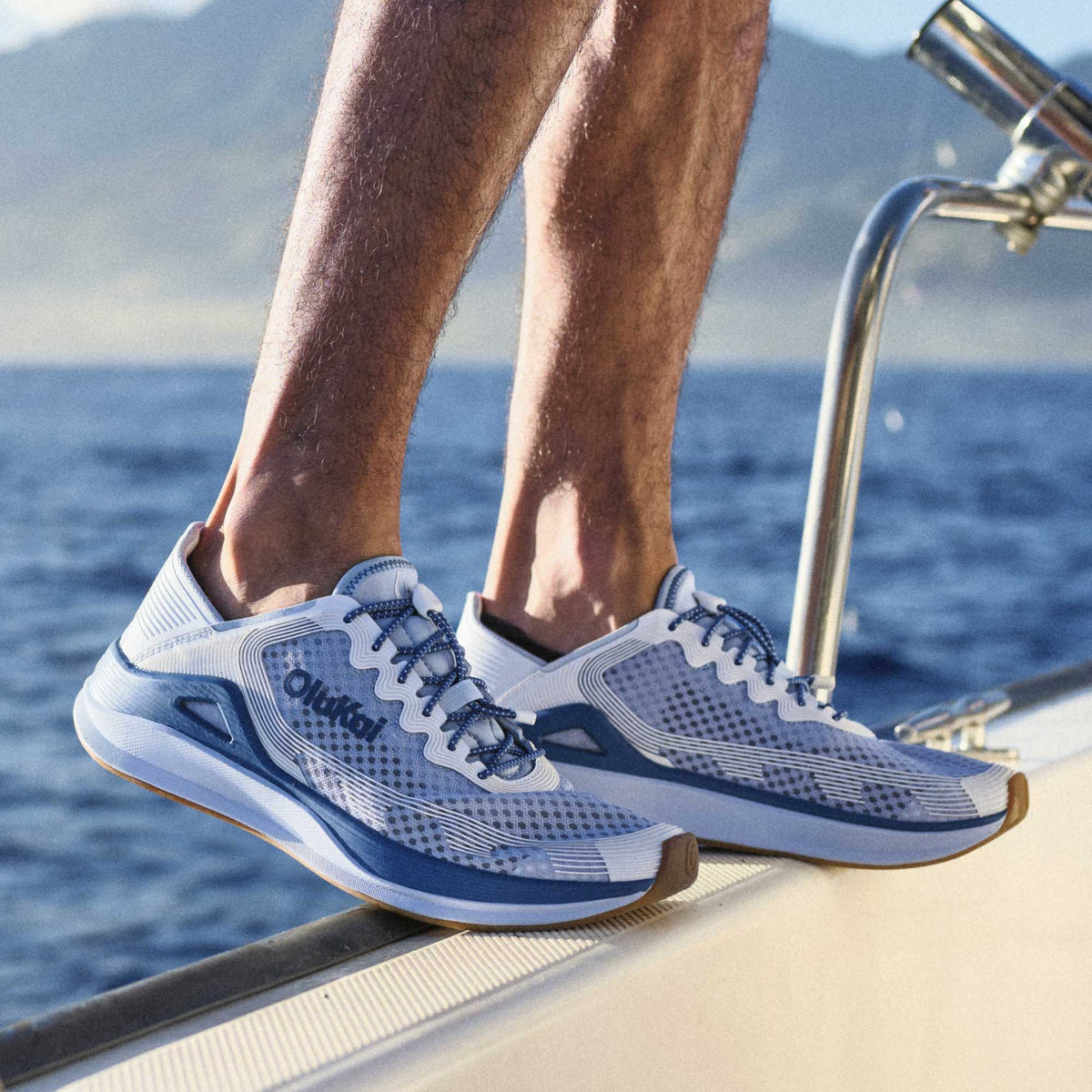 ‘Ahi Men’s Water Boat Shoes - Blue Pearl / White Sand | OluKai Men