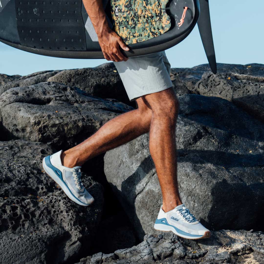 ‘Ahi Men’s Water Boat Shoes - Blue Pearl / White Sand | OluKai Men