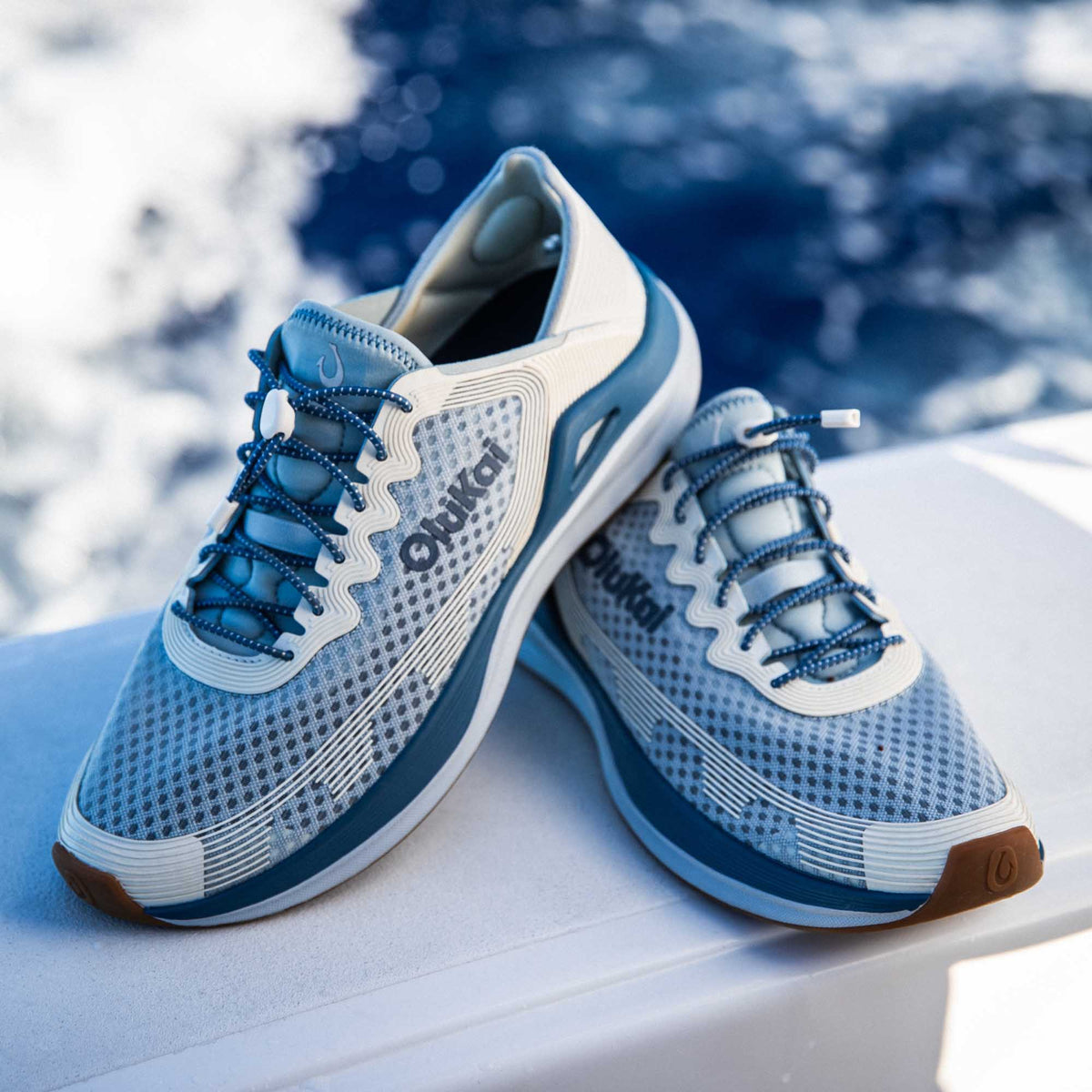 ‘Ahi Men’s Water Boat Shoes - Blue Pearl / White Sand | OluKai Men
