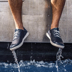 Moku Pae Men's Boat Shoes - Trench Blue / Off White | OluKai Men