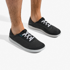 Moku Pae Men's Boat Shoes - Black / Blue Coral | OluKai Men