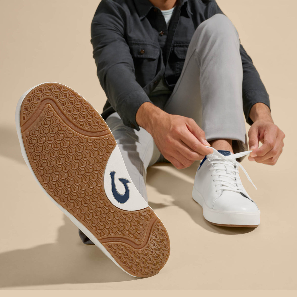 Lae‘ahi Lī ‘Ili Men's Sneakers - Bright White / Trench Blue | OluKai Men