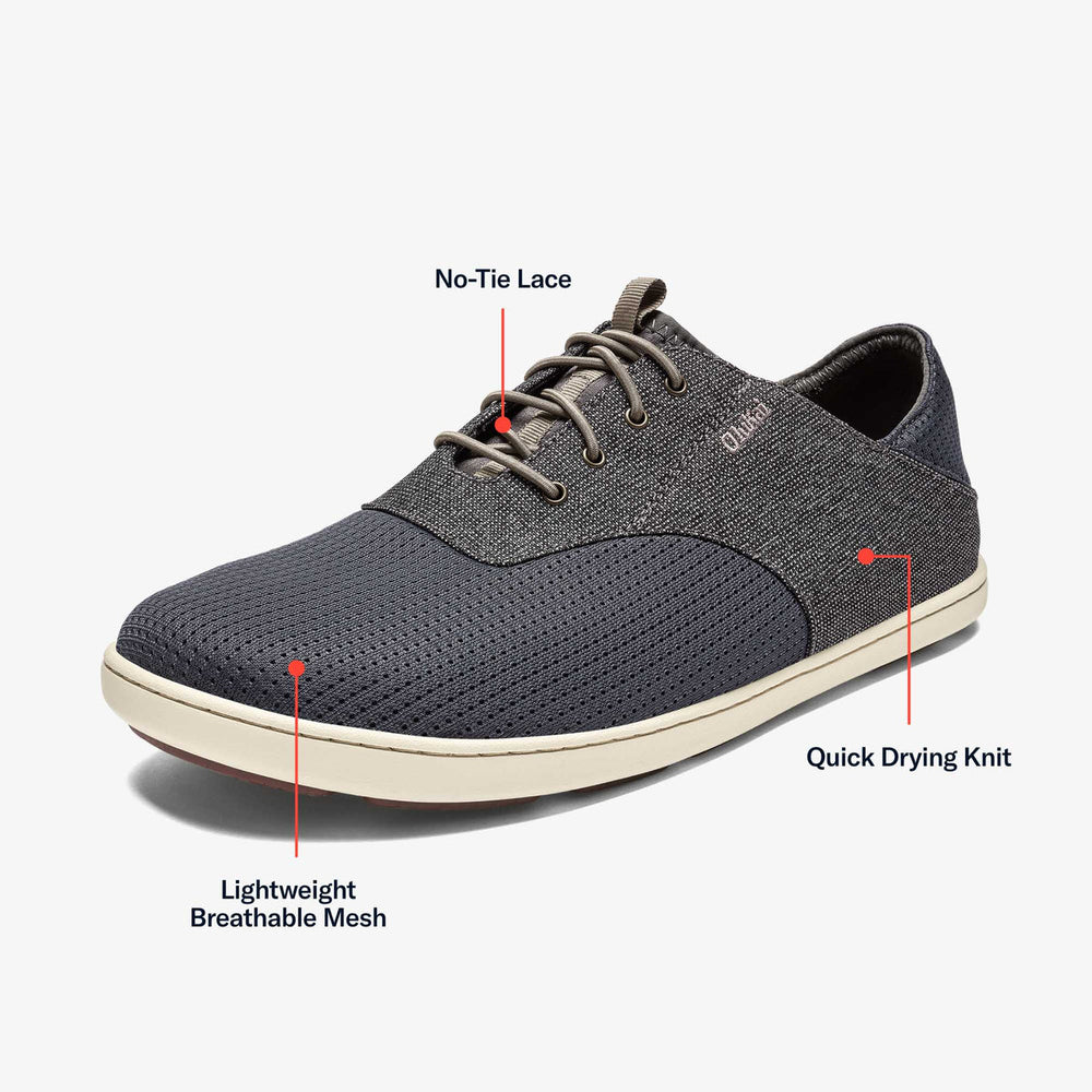 Nohea Moku Men's Boat Shoes - Charcoal / Clay | OluKai Men